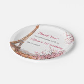 Meisje Eiffeltoren Parijs 1e verjaardag Papieren Bordje (Gekanteld)