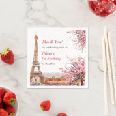 Meisje Eiffeltoren Parijs 1e verjaardag Servet (Insitu)