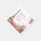 Meisje Eiffeltoren Parijs 1e verjaardag Servet (Hoek)