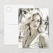 Meisje Elegant in zwart en wit Briefkaart (Voorkant / Achterkant)