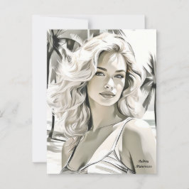 Meisje Elegant in zwart en wit Briefkaart