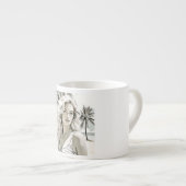 Meisje Elegant in zwart en wit Espresso Kop (Voorkant rechts)