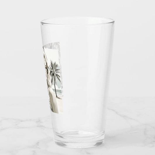Meisje Elegant in zwart en wit Glas (Links)