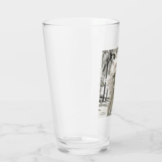 Meisje Elegant in zwart en wit Glas (Rechts)