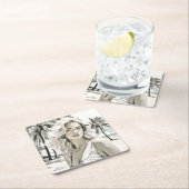 Meisje Elegant in zwart en wit Kartonnen Onderzetters (Insitu)