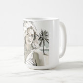 Meisje Elegant in zwart en wit Koffiemok (Voorkant rechts)