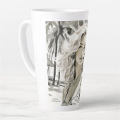 Meisje Elegant in zwart en wit Latte Mok (Linkerhoek)