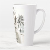 Meisje Elegant in zwart en wit Latte Mok (Rechts)