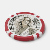 Meisje Elegant in zwart en wit Poker Chips (Enkel)