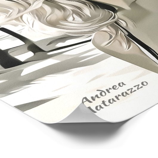 Meisje Elegant in zwart en wit Poster (Hoek)