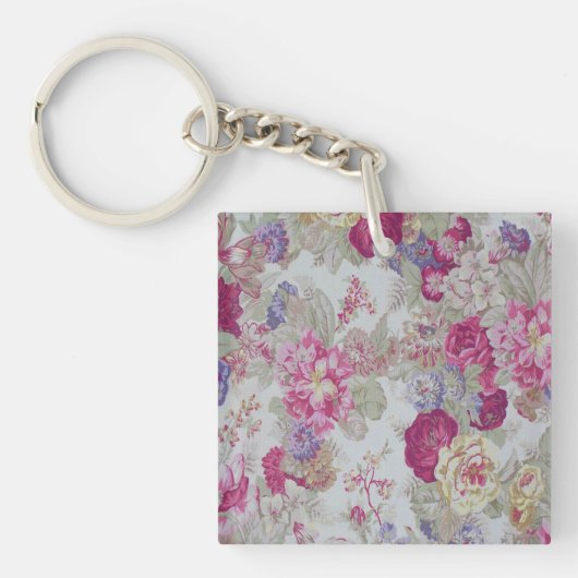  meisje Elegant Roze Roses Sleutelhanger (voorkant)