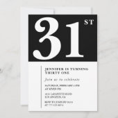 Meisje Elegante 31e verjaardag uitnodiging Chic Si (Voorkant)