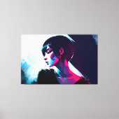 Meisje Elegante Mode Cyberpunk Esthetische Neon Ar Canvas Afdruk (Voorkant)