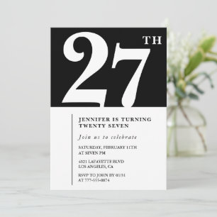 Meisje Elegante uitnodiging 27e verjaardag Chic Ee