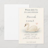 Meisje Elegante zwaan prinses verjaardag Kaart (Voorkant / Achterkant)