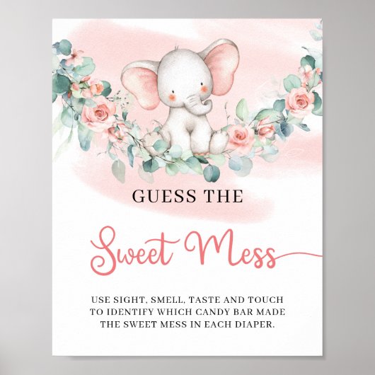 Meisje Elephant Raad het Sweet Mess-spelbord Poster (Voorkant)