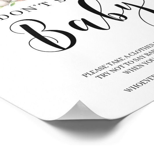 Meisje Elephant zeg niet dat het Baby shower van h Poster (Hoek)