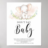 Meisje Elephant zeg niet dat het Baby shower van h Poster (Voorkant)