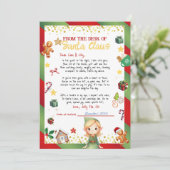 Meisje Elf brief kerst/vakantie uitnodiging (Staand voorkant)