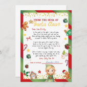 Meisje Elf brief kerst/vakantie uitnodiging (Voorkant / Achterkant)