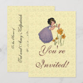 Meisje Elf Fee Narcis Antiek Pasen Kaart (Voorkant / Achterkant)