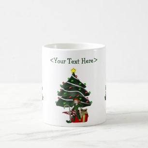 Meisje Elf kerstboom - Aangepaste vakantie-Mok Koffiemok