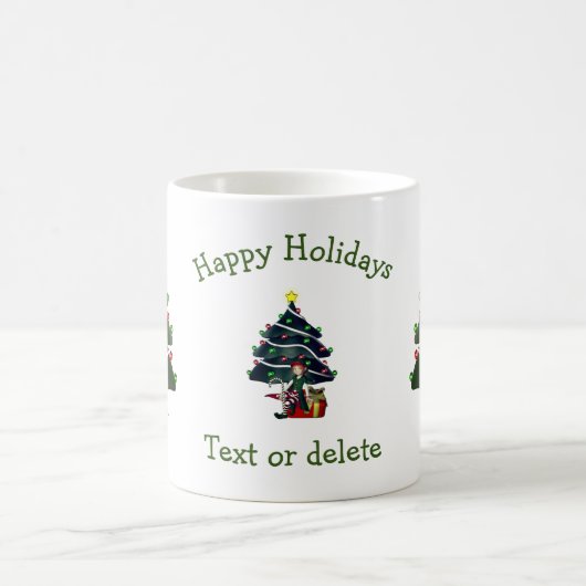 Meisje Elf kerstboom - Persoonlijke feestdag Koffiemok (Center)