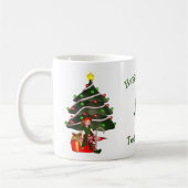 Meisje Elf kerstboom - Persoonlijke feestdag Koffiemok (Links)