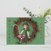 Meisje Elf op uitnodiging voor kerstfeestdagen (Staand voorkant)