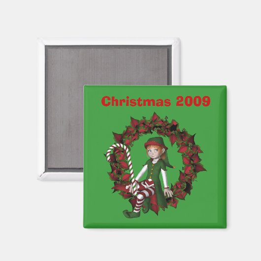 Meisje Elf op Wreate kerstfeestdag Magneet (Voorkant / Achterkant)