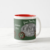Meisje Elf op Wreath Holiday Persoonlijke foto Tweekleurige Koffiemok (Voorkant rechts)