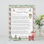 Meisje Elf | Pensioenbrief Kerstmis Santas Desk Kaart (Staand voorkant)