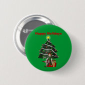 Meisje Elfboom Cadeau Kerstvakantie Button Pin (Voorkant /achterkant)