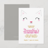 meisje ELKE LEEFTIJD poesje KAT VERJAARDAGSFEESTJE Kaart (Voorkant / Achterkant)