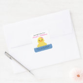 meisje ELKE LEEFTIJD rubber DUCKY VERJAARDAG parti Vierkante Sticker (Envelop)