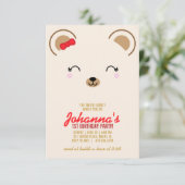 meisje ELKE LEEFTIJD teddy BEAR PICNIC verjaardags Kaart (Staand voorkant)