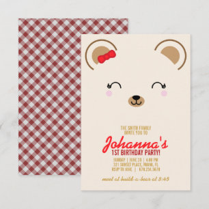 meisje ELKE LEEFTIJD teddy BEAR PICNIC verjaardags Kaart