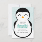 meisje ELKE LEEFTIJD winter PINGUIN VERJAARDAG sch Kaart (Voorkant)