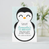 meisje ELKE LEEFTIJD winter PINGUIN VERJAARDAG sch Kaart (Staand voorkant)