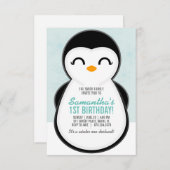 meisje ELKE LEEFTIJD winter PINGUIN VERJAARDAG sch Kaart (Voorkant / Achterkant)