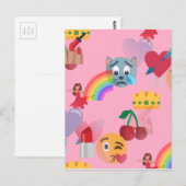 meisje emoji briefkaart (Voorkant / Achterkant)