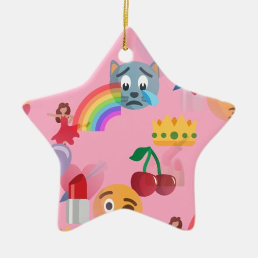 meisje emoji keramisch ornament (Voorkant)