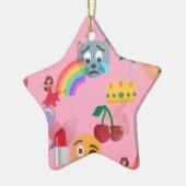 meisje emoji keramisch ornament (Links)