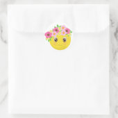  meisje Emoji met bloemen stickers (Tas)
