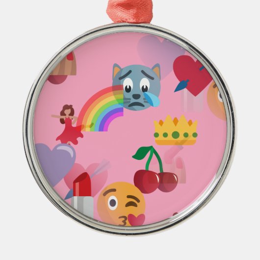 meisje emoji metalen ornament (Voorkant)