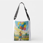 Meisje en Ballon Gedrukte Canvas tas (Voorkant)