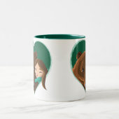 Meisje en Beer Tweekleurige Koffiemok (Center)