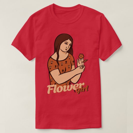 Meisje en Bloem T-shirt (Design voorkant)