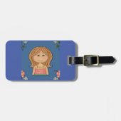 Meisje en bloemen bagagelabel (Voorkant horizontaal)