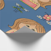 Meisje en bloemen cadeaupapier